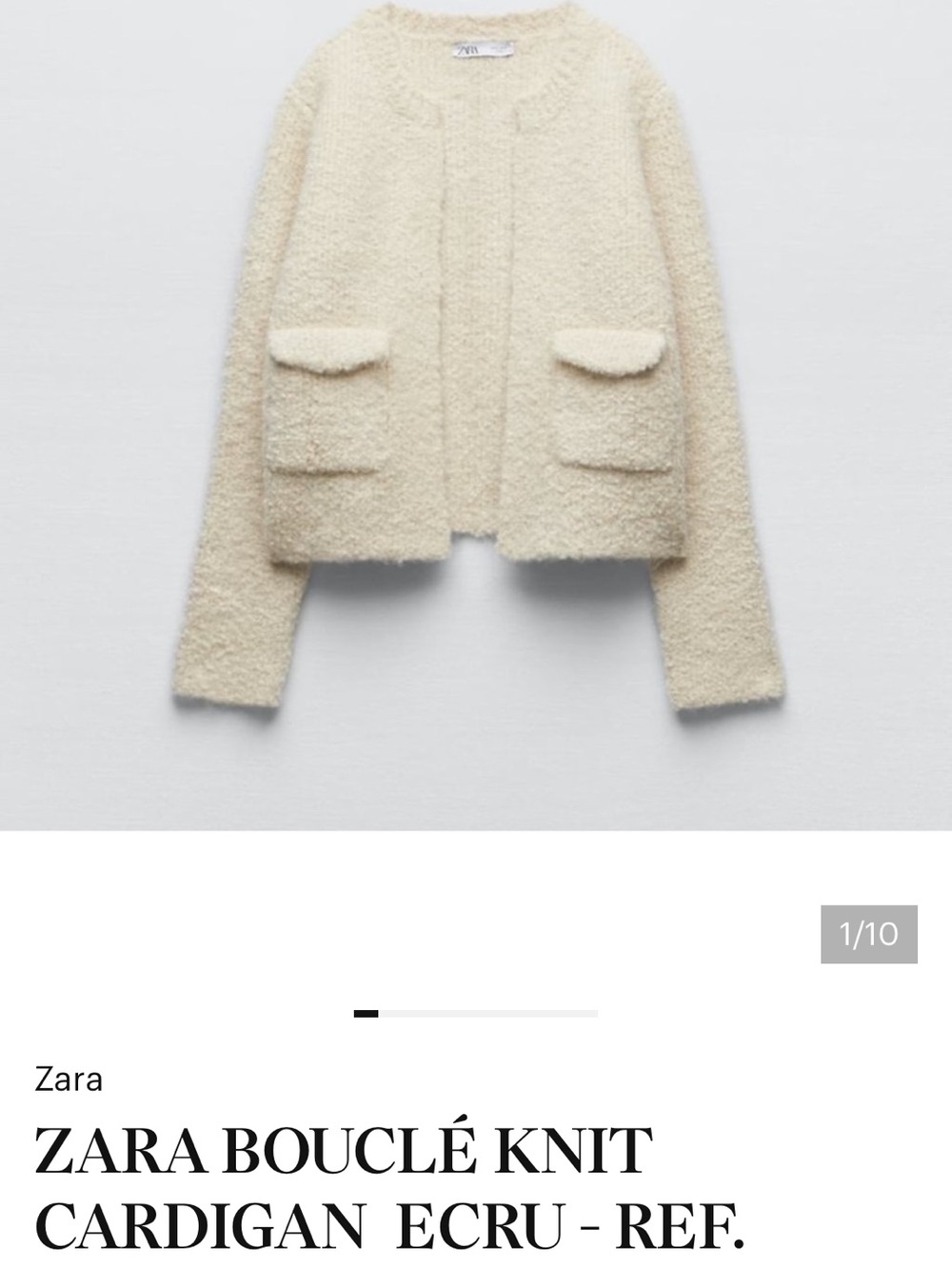 NEW ZARA BOUCLÉ CARDIGAN